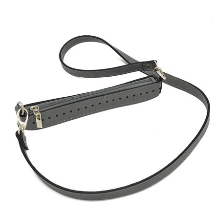 Εικόνα της Kιτ Zipper Full 25cm, Γκρι με Χεράκι Χιαστί Φαρδύ
