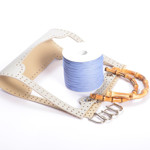 Picture of Kit Frame Angelina with Bamboo Handles, Light Gray with 500gr Catenella Cord Yarn,Lilac