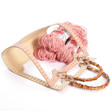 Picture of Kit Frame Angelina with Bamboo Handles, Vintage Pink with 600gr Heart Cord Yarn, Ripe Apple