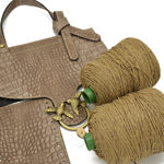 Picture of Kit Birdy Cover with Side Panels, Beige Crocodile with 600gr Silky Prada Cord Yarn, Iridescent Beige Cigar
