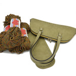Picture of Kit Bowling Bag, Vintage Nude Khaki, Two Handles, Base & Zipper with 600gr Hearts Cord Yarn, Lively-Tabac-828