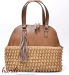 Picture of Kit Bowling Bag, Beige, Two Handles, Base & Zipper with 600gr Hearts Cord Yarn, Beige Summer