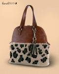Picture of Kit Bowling Bag, Beige, Two Handles, Base & Zipper with 600gr Heart Cord Yarn, Beige Cigar