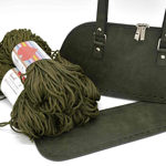 Picture of Kit Bowling Bag, Green, Two Handles, Base & Zipper with 600gr Heart Cord Yarn, Olive Green