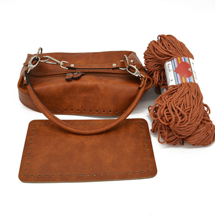 Εικόνα της Κιτ Boxy Bag με Φερμουάρ και Δύο Χεράκια,Vintage Ταμπά με Κορδόνι Hearts Ταμπά, 400γρ