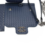 Picture of Kit Chanel Braided Blue Bag with 300gr Silky Cord Yarn, Glitter Blue