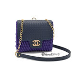 Picture of Kit Chanel Braided Blue Bag with 300gr Silky Cord Yarn, Glitter Blue