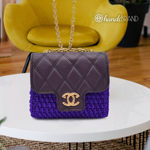 Picture of Kit Chanel Vintage Black Bag with 300gr Silky Cord Yarn, Black Glitter