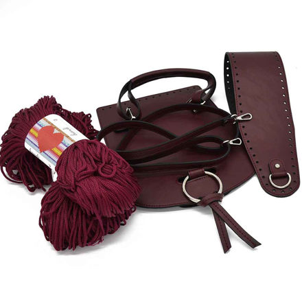 Picture of Kit Chloe Desire, Dark Bordeaux Color with 400gr Hearts Cord Yarn