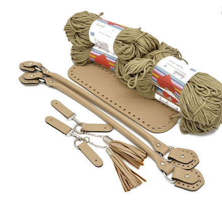 Picture of Kit CHARMS Light Beige with 800gr eco Rayon Cord Yarn, Light Cigar-005