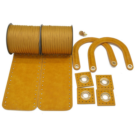 Picture of Kit Diory with 22cm Side Panels, Mustard with 600gr Tripolino Cord Yarn, Beige Gold