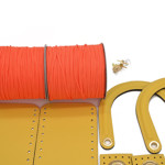 Picture of Kit Diory with 22cm Side Panels, Venetta Yellow with 600gr Tripolino Cord Yarn, Coral Fiesta