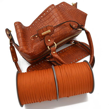 Picture of Kit Mirsini Camel Crocodile with Zipper, Two Handles and 600gr Tripolino Cord Yarn, Warm Terracotta