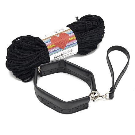 Picture of Kit FLEX Purse, 20cm with Wrist Handle, Black with 200gr Eco Rayon Cord Yarn, Black