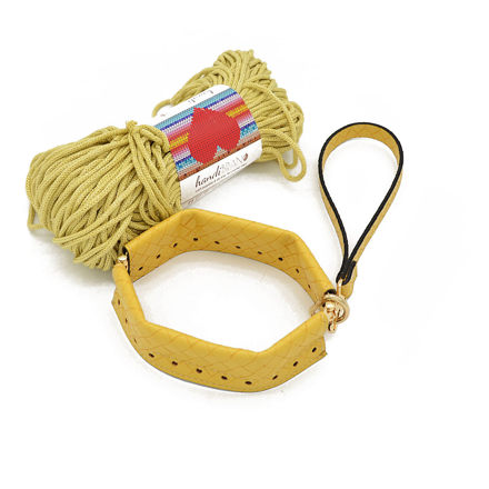 Picture of Kit FLEX Purse, 20cm with Wrist Handle, Braided Yellow with 200gr Eco Rayon Cord Yarn, Polenta Yellow (002)