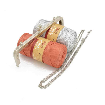 Picture of Kit Vintage Frame 20cm Nickel with 200gr Midi Cord Yarn. Choose Your Cord Yarn Color!