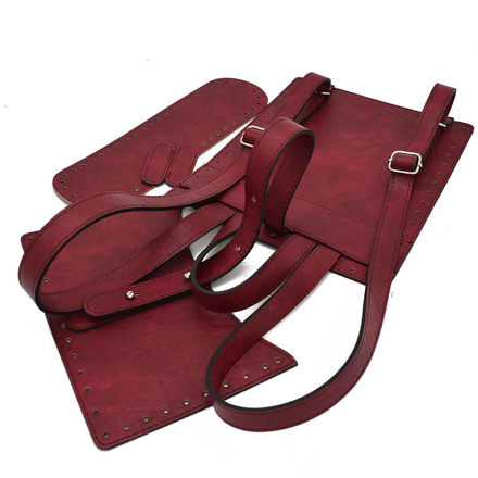 Picture of Kit Ginger Backpack Vintage Bordeaux with Eco Leather Case, Tongue & 31x10cm Base