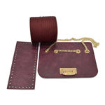 Picture of Kit Glamour Cover 25cm Vintage Bordeaux with Metal Accessories and 500gr Catenella Cord Yarn, Bordeaux