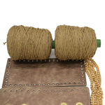 Picture of Kit Glamour Cover 25cm Vintage Gold with Metal Accessories and Silky Prada Cord Yarn, Dark Gold Cigar