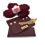 Picture of Kit Glamour Cover 25cm Vintage Bordeaux with Metal Accessories and 400gr Hearts Cord Yarn, Bordeaux
