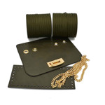 Picture of Kit Glamour Cover 25cm Cypress Green with Metal Accessories and 600gr Tripolino Cord Yarn, Military Green