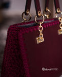 Picture of Kit JACKY Base, Bordeaux with Diory Handles & 400gr Hearts Cord Yarn, Bordeaux