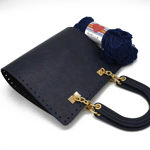 Picture of Kit JACKY Base, Vintage Blue with Diory Handles & 400gr Hearts Cord Yarn, Blue
