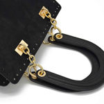 Picture of Kit JACKY Base, Black Suede with Diory Handles & 400gr Hearts Cord Yarn, Black