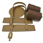 Picture of Kit Beach Bag with Round Base, Braided Nude Cigar with 700gr Fibra Cord Yarn, Brown
