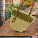 Picture of Set Beach Bag with Round Base, Braided Ripe Apple