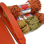 Picture of Kit Animal Pattern JULIA, Tongue Closure, Handles & Base, Veneta Orange with 800gr Eco Rayon Cord Yarn
