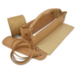 Picture of Kit Junie Frame with Wrist Handle, Two Cases with Zipper 35cm, Vintage Beige with 500gr Catenella Cord Yarn, Camel