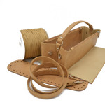 Picture of Kit Junie Frame with Wrist Handle, Two Cases with Zipper 35cm, Vintage Beige with 500gr Catenella Cord Yarn, Camel