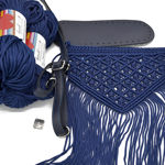 Picture of Kit Macrame Boho Backpack, Elephand with 600gr Hearts Cord Yarn, Blue