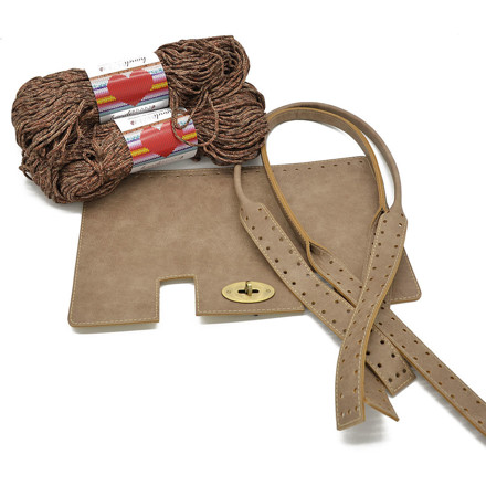 Picture of Kit Mulberry Vintage Cigar with 800gr Handibrand's Hearts Cord Yarn, Brown Bronze