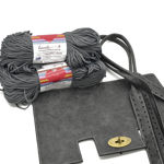Picture of Kit Mulberry Vintage Gray with 800gr Handibrand's Hearts Cord Yarn, Gray
