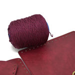 Picture of Kit Round Cap with Round Lock, Vintage Bordeaux with 300gr Silky Prada Cord Yarn, Bordeaux-Glitter