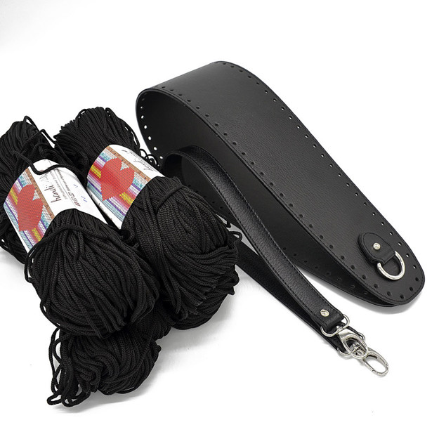 Picture of Kit Perimetrical Base, Exclusive 85cm, Black with 800gr Hearts Cord Yarn, Black