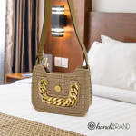 Picture of Kit Perimetrical Base SMILE, Camel Tabac with 500gr Catenella Cord Yarn, Gold Beige