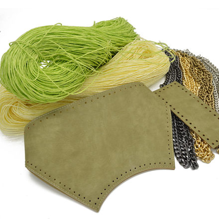 Picture of Kit Stella Vintage Pistachio with 500gr of Natural Straw Cord Yarn. Choose Your Color!