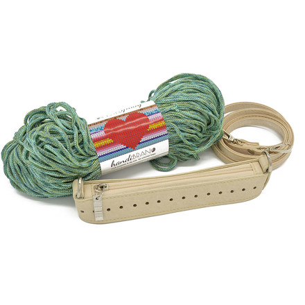 Picture of Kit Zipper Full 20 cm, Vintage Sugar with 200gr Handibrands Hearts Cord Yarn, Multicolor Tiffany-824