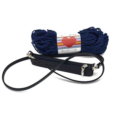 Picture of Kit Zipper Full 20 cm, Blue with 200gr Handibrands Hearts Cord Yarn, Blue