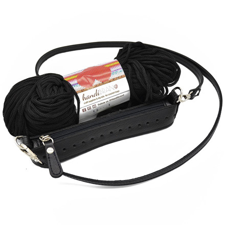 Picture of Kit Zipper Full 20 cm, Black with 200gr Handibrands Hearts Cord Yarn, Black