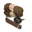 Picture of Kit Zipper Full 20 cm, Espresso Coffee with 400gr Dalia Cord Yarn., Beige-Brown 611