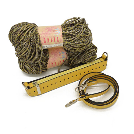 Picture of Kit Zipper Full 25 cm, Yellow with 400gr Dalia Cord Yarn, Yellow Polenta (Code:630)