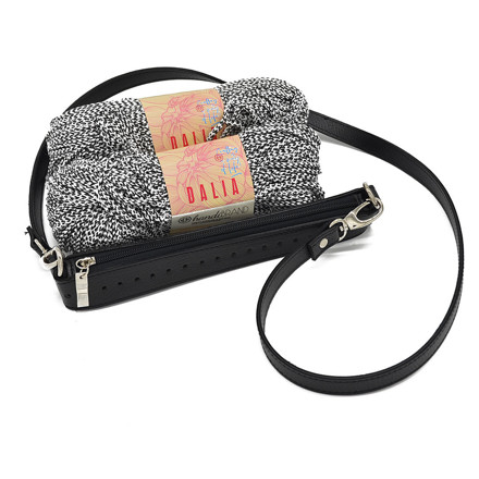Εικόνα της Κit Zipper Full 25εκ, Μαύρο με Νήμα Dalia 400γρ, Μαύρο-Ασπρο