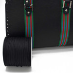 Picture of Kit Travel Tote Bag, Handibrand, Vintage Black, Green Stripe & 500gr Catenella Cord Yarn, Black