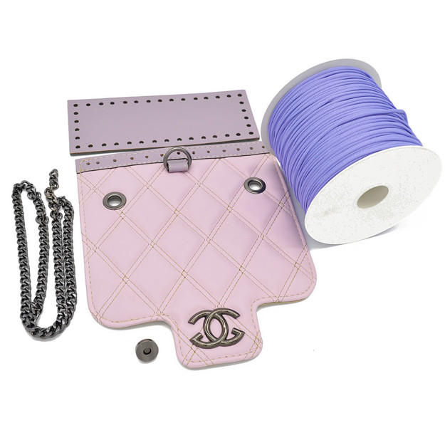 Picture of Kit Quilted Lilac Bag with 500gr Catenella Cord Yarn, Lilac