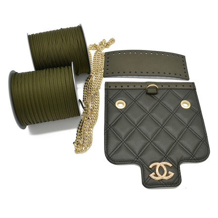 Picture of Kit Quilted Green Chanel with 600gr Tripolino Cord Yarn, Olive Green