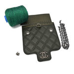 Picture of Kit Quilted Olive Green Chanel with 300gr Silky Prada Cord Yarn, Green Glitter